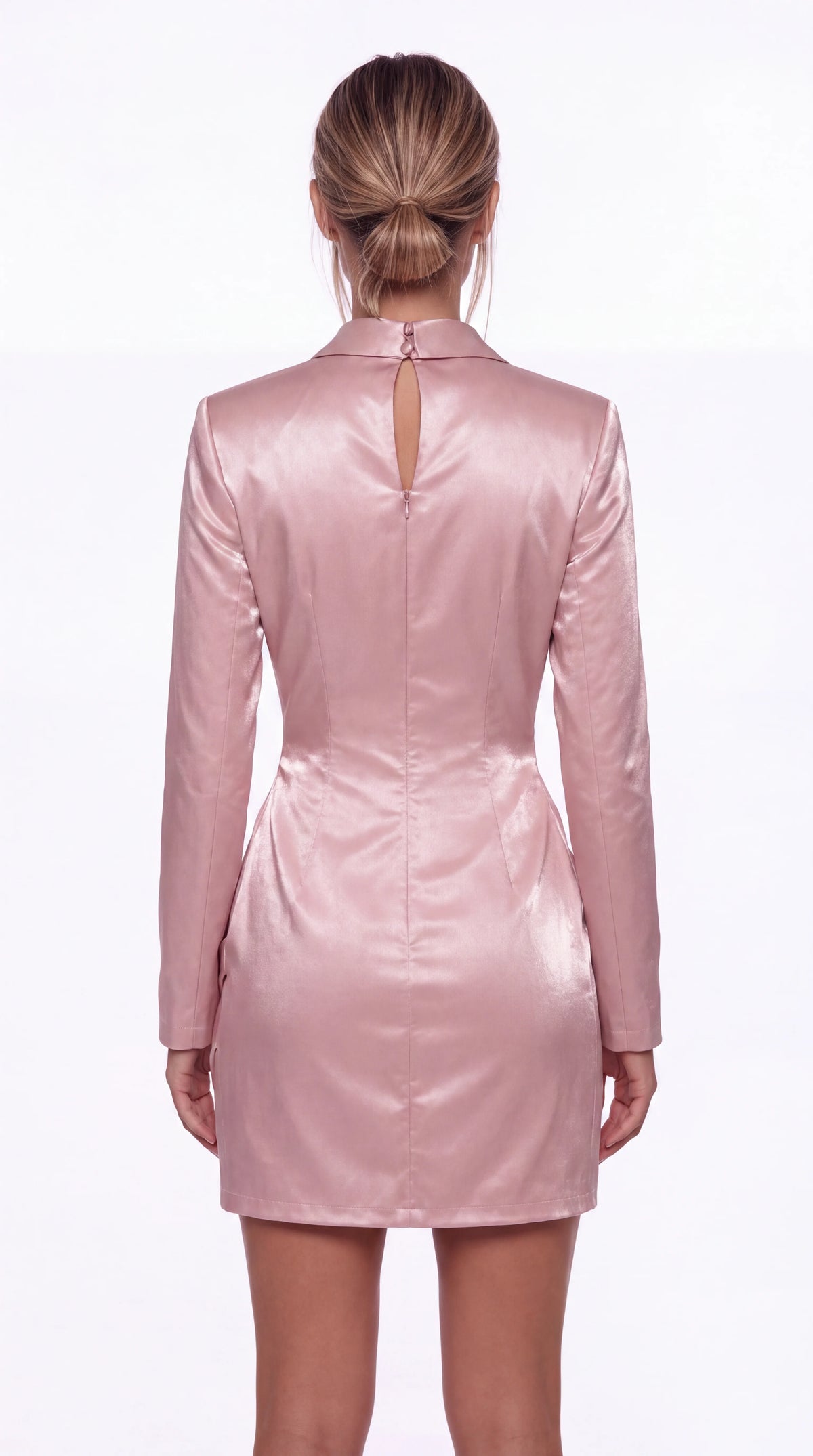 Rosé Draped Blazer Dress